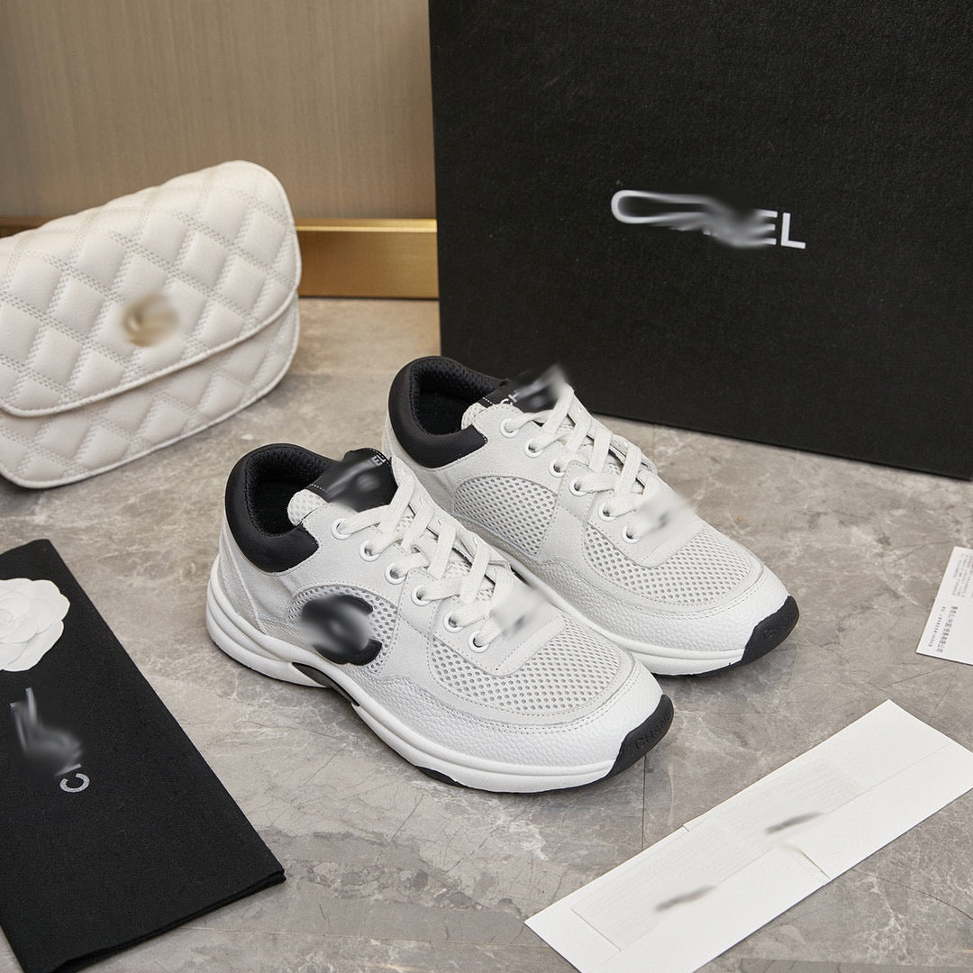 CC SNEAKER IN WHITE MIX BLACK EMBROIDERED LAMBSKIN