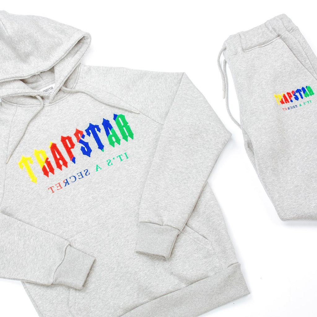 Mens Candy Grey Chenille Decoded Hooded Tracksuit "TStar"