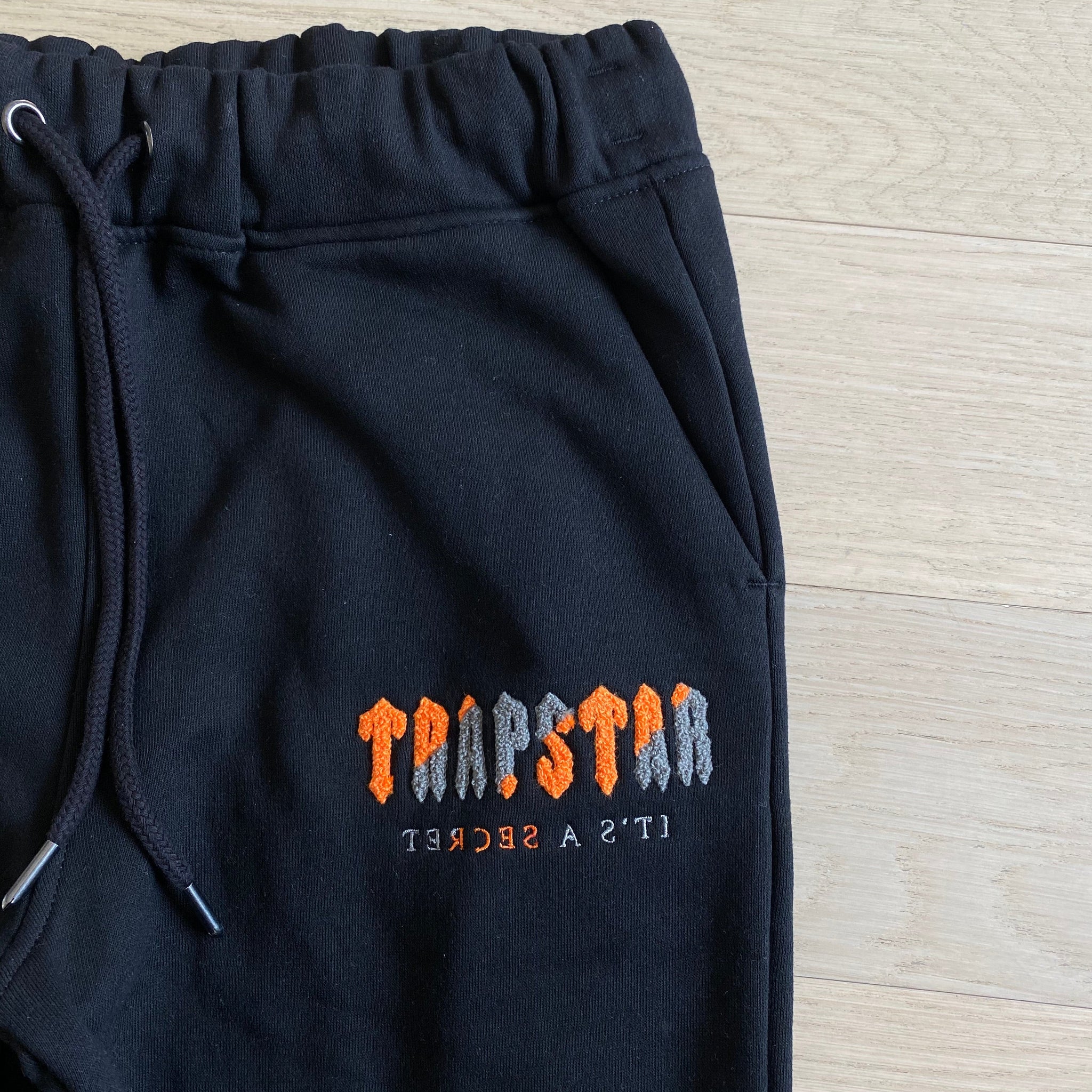 Mens Black/Orange Chenille Decoded Hooded Tracksuit "TStar"