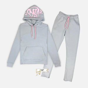 Mens Grey/Pink Tracksuit "Syna Wrld"