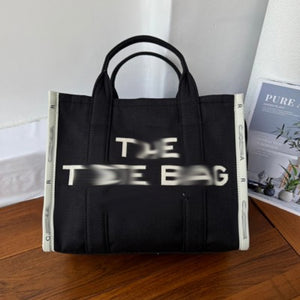 MJ Jacquard Black Tote Bag Small - 33cm