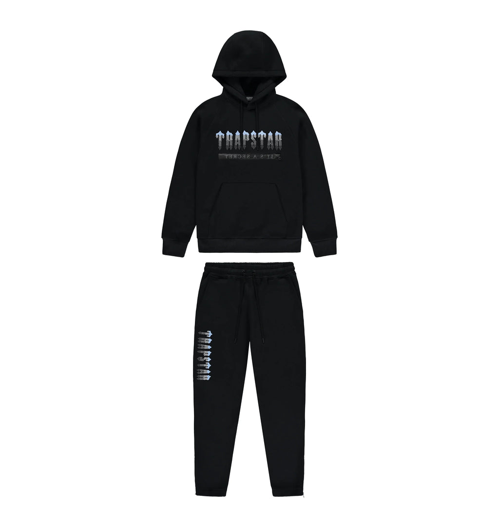 Mens 2.0 Black/Blue Chenille Decoded Hooded Tracksuit "TStar"