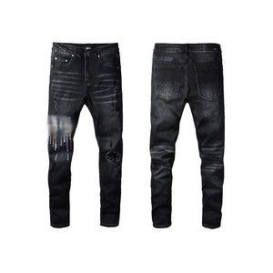 Mens Black Paint Jeans "AMR"