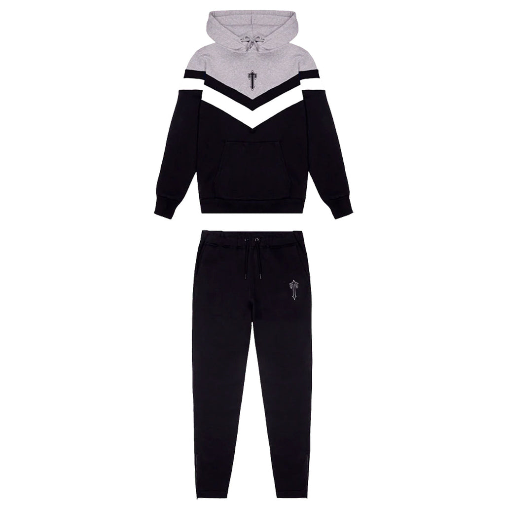 Mens Black/Grey V-stripe tracksuit "TStar"