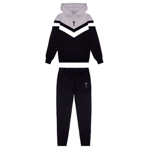 Mens Black/Grey V-stripe tracksuit "TStar"