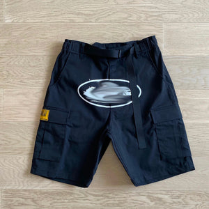 Mens Cargo Black Shorts "Crt*z"