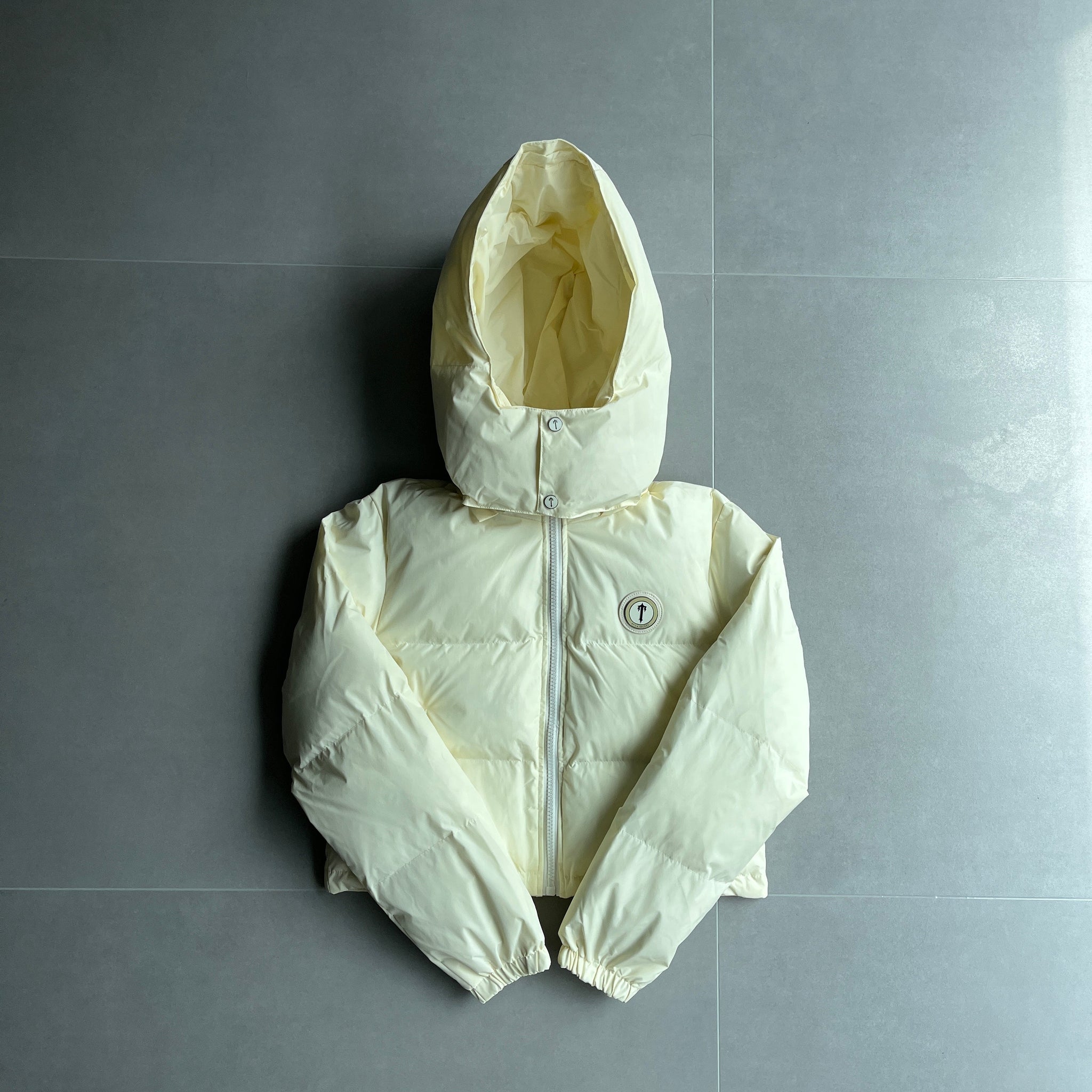 Womens Cream Puffer Jacket "TStar"