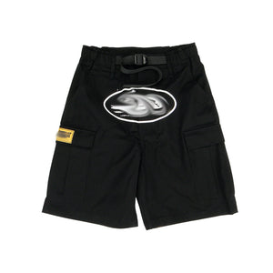 Mens Cargo Black Shorts "Crt*z"