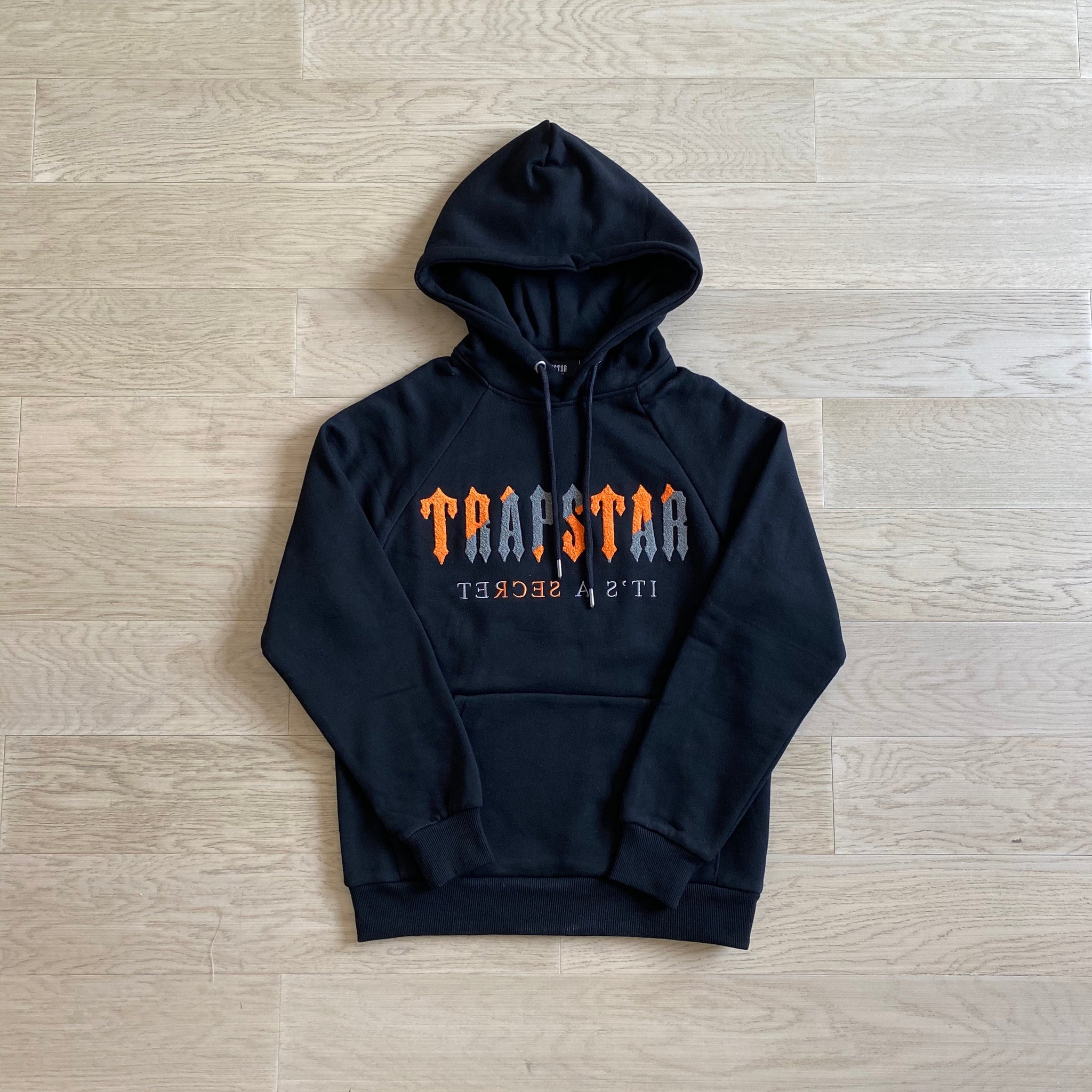 Mens Black/Orange Chenille Decoded Hooded Tracksuit "TStar"