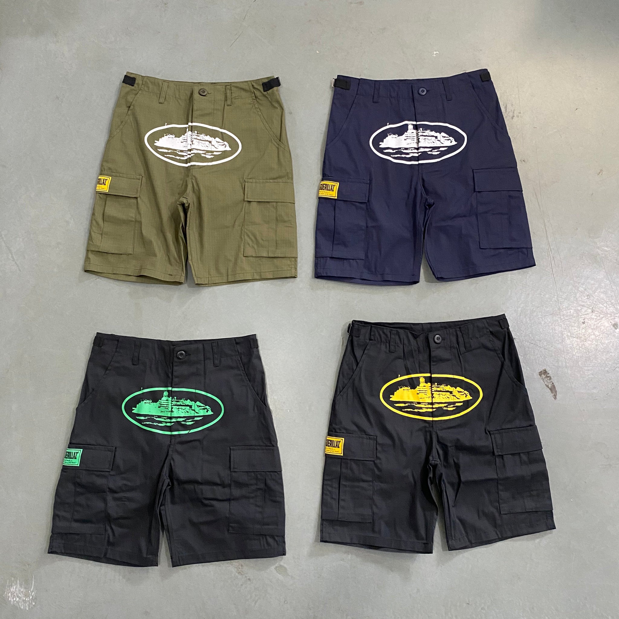 Mens Cargo Navy Shorts "Crt*z"