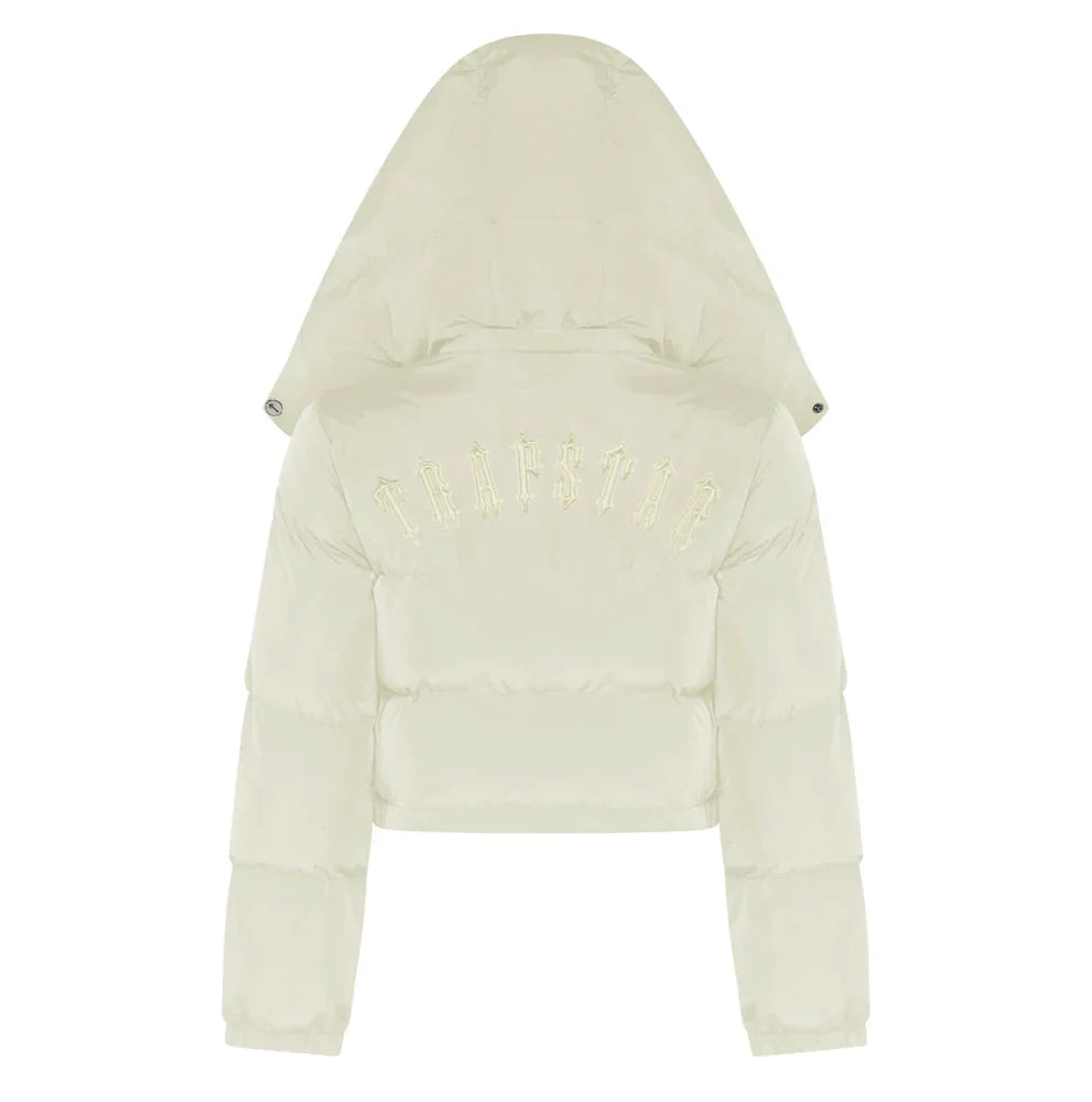 Womens Cream Puffer Jacket "TStar"