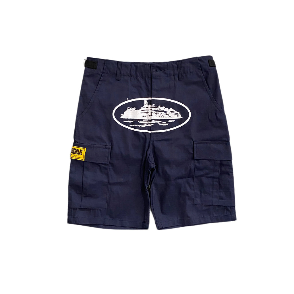 Mens Cargo Navy Shorts "Crt*z"