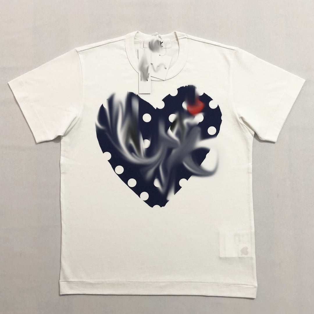 Mens White/Blue Polka T-shirt “CDG”