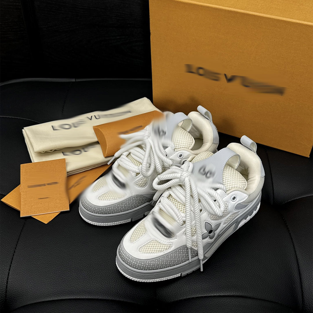 Mens Grey and White Shoes “VL Skate"