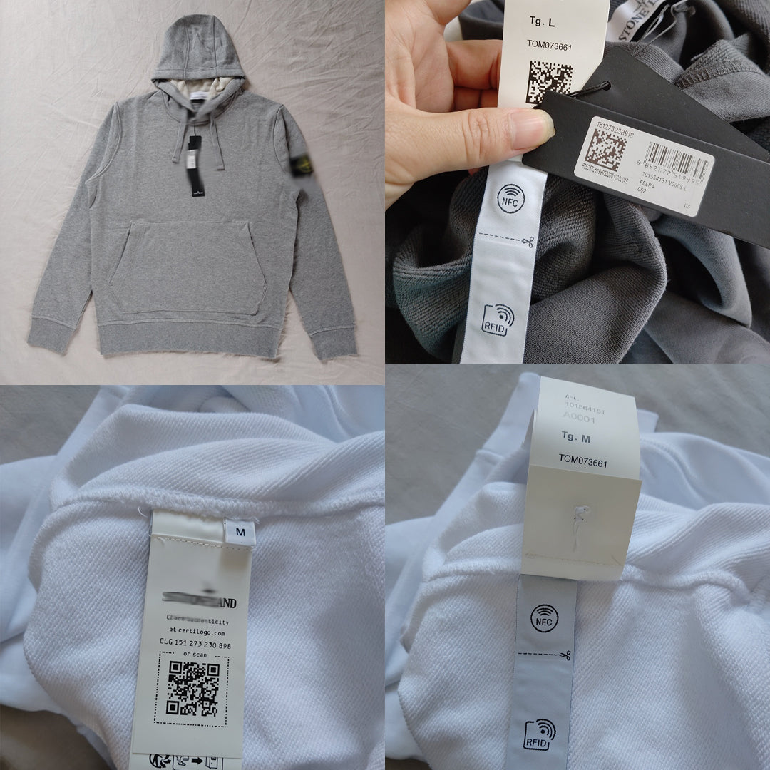 Mens Grey STONE Hoodie