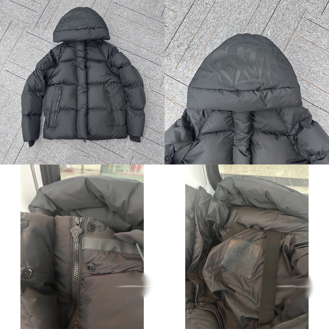 Mens Black Puffer Jacket "Syna Wrld"