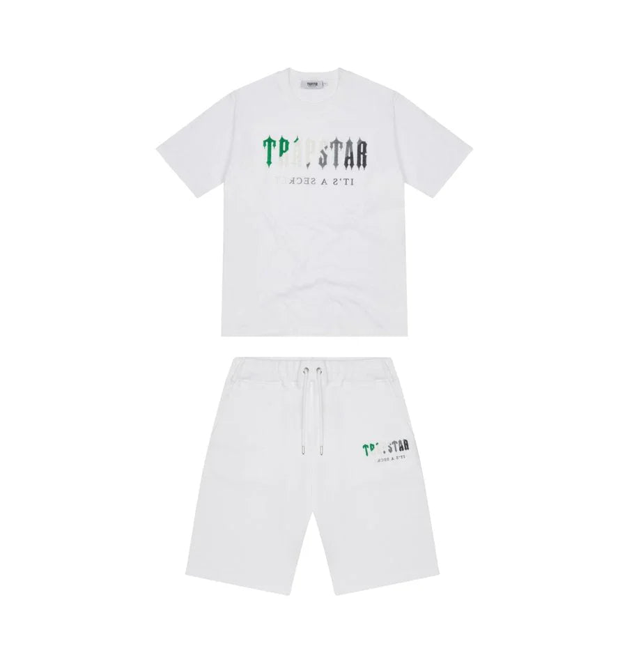 Mens White/Green Shorts set "TStar"