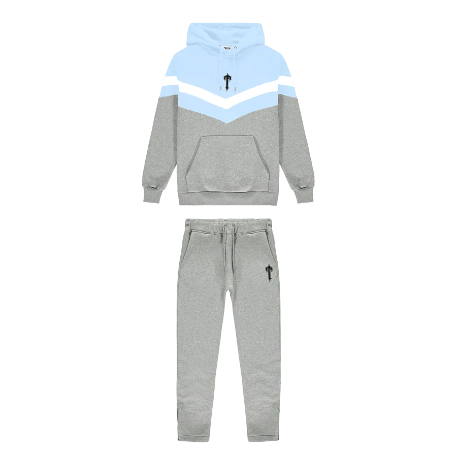 Mens Light Blue/Grey V-stripe tracksuit "TStar"